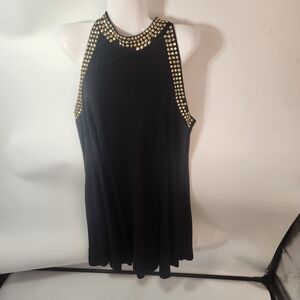 Carmen Marc Valvo Black Top with Gold Studs Size L